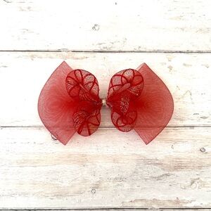 Tulle Red Oversized Hair Clip Bow Hairbow Hair Accessories Christmas Party